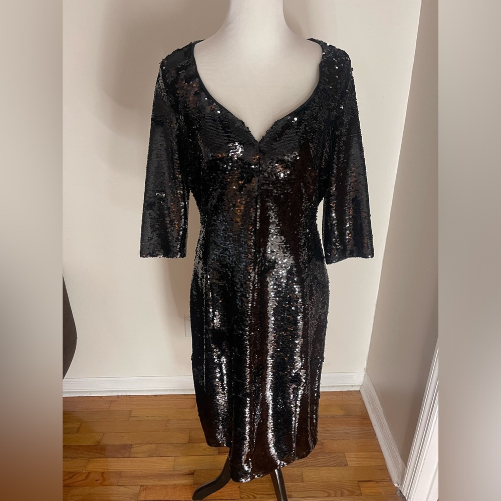 Hugo Boss Black Sequin 3/4 Sleeve Dress
